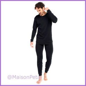 100% Merino Wool Thermal Underwear Set, Midweight Base Layer, Long John Top